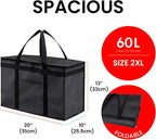 NZ home Insulated Bags for Food Delivery (2XL) Grocery Shopping Cooler Bag, Pizza Delivery, Hot & Cold Catering Tote, Reusable, Foldable & Heavy Duty (Green)