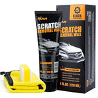 NUAN Car Scratch Remover Wax, Universal Premium Polishing Compound for Deep Scratches, 4 fl oz (120 ML), with Sponge and Cloth, Black