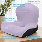 Seat Cushion for Office Chair and Car, L-Shaped Ergonomic Car Seat Cushions, Memory Foam Chair Cushion, Lumbar Support Pillow for Wheelchair, Car, Home, Office, Purple