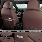 Coverado Front Seat Covers for Cars, Universal Car Seat Covers, 2 PCS Waterproof Leather Seat Cover, Driver Seat Covers Front Car Seat Protector, Breathable Car Seat Cushions Fit for Most Cars, Coffee