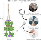 Handmade Crochet Hanging Car Air Freshener - Lucky 4-Leaf Clover Charm with 12ml Refillable Glass Essential Oil Diffuser Bottle, St. Patrick's Day Car Accessories & Bedroom Lucky Decor