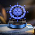 Car Air Freshener Solar Energy Rotating Car Decoration Alloy Car Diffuser Car Accessories Interior Aesthetic Car Perfume with Plant Essential Oil for Car Home Office (Blue)