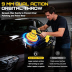 Cordless Car Buffer Polisher, 6 Inch DA Orbital Polisher kit with 2x 3.0Ah 21V Batteries, 5500 Max OPM & 8 Variable Speeds for Car Detailing, Waxing, Polishing, Scratch Removal, with 25PCS Attachments