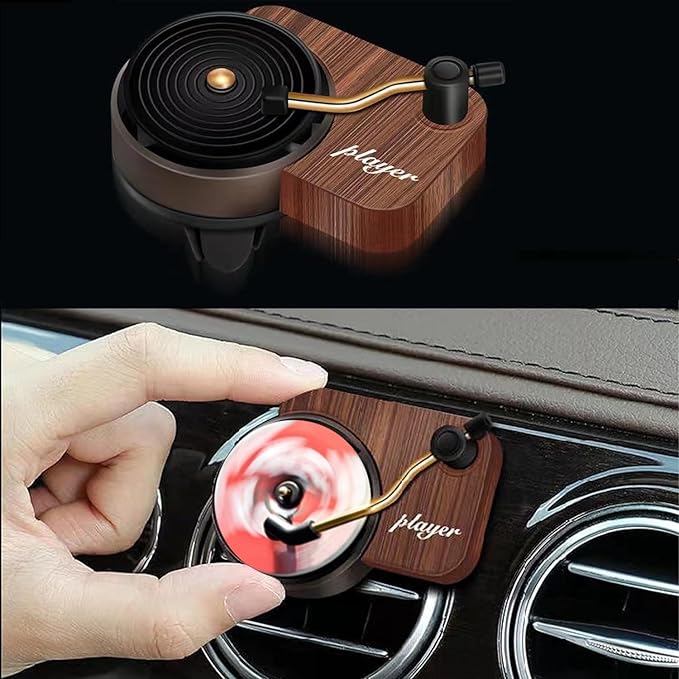 Car Air Freshener Vent Clips 20pcs Vintage Record Player Album Cover Air Freshener, Spinning Record Design Car Decoration,Gift for Music Lovers