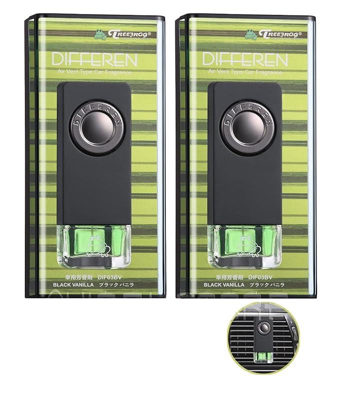 2-Pack Differen Luxury Fragrance Vent Clip Car Air Freshener Black Vanilla Scent