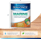 SEAL-ONCE Marine Ready Mix - 2 Gallon Penetrating Wood Sealer Waterproofer & Stain (Natural). Water-Based, Ultra-Low VOC Formula for high-Moisture Areas to Protect Wood Docks, Decks & Piers.