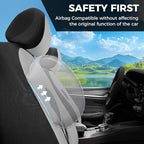 FLORICH Car Seat Covers Full Set, Universal Seat Cover 5 Seats, Automotive Seat Covers with Mesh Leather, Waterproof Car Seat Protector, Breathable Car Seat Cushion for Most Car SUV Truck, Gray