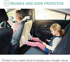 FH Group Faux Leather Auto Seat Back Kick Protectors, Heavy Duty Car Kick Mat for Kids –2-Pack Diamond Stitched Back Seat Protector, Waterproof Protection, Easy to Clean