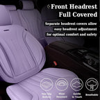 Coverado Front Seat Covers for Cars, Luxury Leather Seat Covers, Waterproof Car Seat Protector, Driver Car Seat Cushions Universal Fit for Most Sedan, SUV, Trucks (Purple)