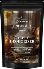 Lapew Pumpkin Spice Carpet Deodorizer Powder - Pet Safe Freshener for Vacuuming | Scented Odor Eliminator for Home | 16 oz