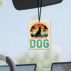 Retro Dog Car Air Freshener 4 Pcs, Vintage Quote & Silhouette Scented Hanging Decor for Pet Lovers, Vehicles Home Office, Fun Puppy Mirror Gift