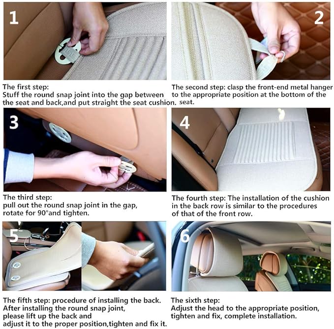 Suninbox Car Seat Covers Universal Car Seat Covers Pads Mat,Buckwheat Hull Bottom Seat Covers for Cars,Cooling Seat Covers Breathable Comfortable Ventilated (Beige Front Seat)