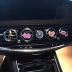 4 Pcs Pink Lips Air Vent Clips, Sexy Lips Kiss Heart Shape Car Air Fresheners, Charms Rhinestone Diffuser Vent Clip Cute Car Decor Bling Car Accessories for Women, Automotive Air Fresheners (Pink, 4)