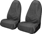 ZIMABLUE 2PC Waterproof Towel Car Seat Covers - 1kg Heavy Duty 3-Layer Microfiber Sweat Protector for Bucket Seats - Non-Slip Machine Washable Universal Fit for Gym, Yoga, Beach, Pets & Outdoors-Black