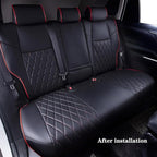 HKZ Fit RAV4 Car Seat Cover Set for 2013 2014 2015 2016 2017 2018 Toyota RAV4 Limited XLE SE Platinum Adventure-Leather(Black+Red)