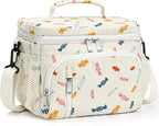 Insulated Lunch Bag for Men & Women, 9L Leakproof Lunch Box Soft Cooler Tote with 5 Pockets, 600D Oxford, EVA Lining, Adjustable Strap for Work, Picnic, Beach&Travel-Corduroy Colorful Candy