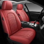 WELLDO Car Seat Covers Full Set, Leather Seat Covers for Cars, Car Seat Protector Waterproof, Non-Slip Car Interior Covers Full Set Universal Automotive Seat Covers for Most Sedans SUVs, Burgundy