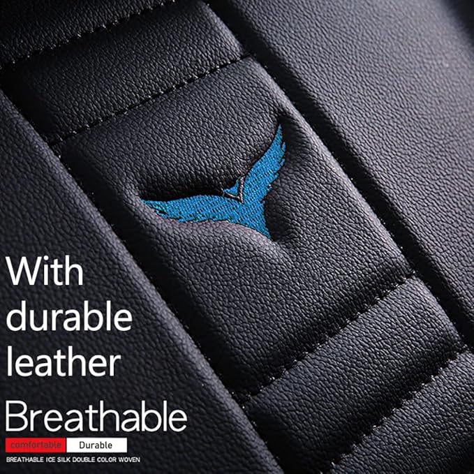 for Toyota CHR Seat Covers 2018-2026, Full Coverage Customized Car Seat Covers, Premium Leather Waterproof Stain-Resistant Easy to Install (Luxury 2 Seats, Black&Blue)