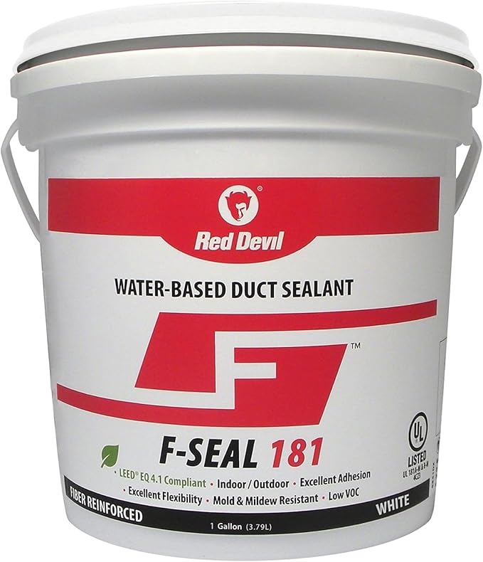 Red Devil 0841DW F-Seal 181 Fiber Reinforced Water Based Duct Sealant, 1 Gallon, White