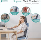 FLORICH Car Seat Cushion and Lumbar Support Pillow for Office Chair Car, Neck Headrest Pillow, Ergonomic Memory Foam, Pressure-Relieving Back Support for Car, Office Chair & Wheelchair – Gray