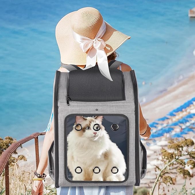 Extra Large Pet Carrier Backpack Cats Under 30 Lbs, for Dogs Puppies Rabbits Other Animals Under 25 Lbs, Ventilated Design, Great for Travel/Hiking/Outdoor Use