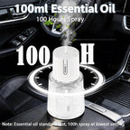 Ikeda Fragrance Smart Car Air Freshener,100ml Essential Oil Mist Aroma Machine, 3 Mode Mini Small Scent Spray for Truck & Car with Touch Switch, Automotive Aroma Diffuser for Gift(White, Milk-Aromas)