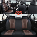 Coverado Car Seat Covers, Seat Covers Full Set, Coffee Car Seat Cover, Auto Seat Covers Front Seats Rear Seat Cover, Luxury Car Seat Cushion,Leather Seat Cover Seat Protector Universal Fit Most Cars