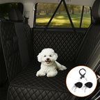 Dog Car Seat Cover for Back Seat with Visual Mesh Window - 100% Waterproof & Scratchproof 600D Oxford Dog Hammock for Car, Truck, SUV - Non-Slip Pet Seat Cover with Side Flaps, Universal Fit