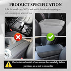 Car Center Console Cover with Diamond Grid Design,Bling Armrest Cover Cushion with 2 Storage Bags,Soft Leather Arm Rest Cover for Car Interior Accessories (Black + Black)