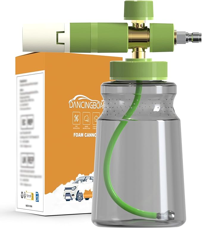 Foam Cannon for Pressure Washer, All Copper Material, Car Wash Foam Cannon with M22 and 1/4 Inch Quick Connector, 1L Bottle, Compatible With Most Pressure Washers (4200PSI)