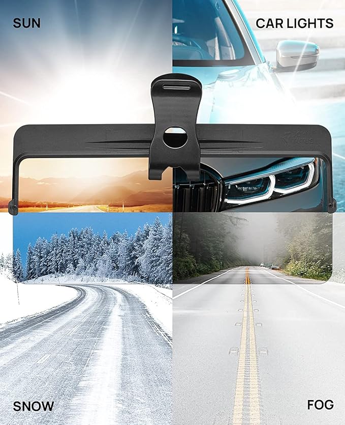 JOYTUTUS Sun Visor for Car, 2 Pack Polarized Sun Visor Extender Universal Anti-Glare Easy to Install, UV400 Car Visor Extension Protect from Glare/UV Ray/Stray Light