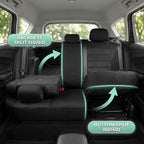 FH Group Automotive Car Seat Covers Full Set Premium 3D Air Mesh Front Seat Covers, Airbag Compatible & Split Bench Cover Universal Fit Interior Accessories for Cars Trucks and SUVs - Black