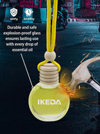 Ikeda Car Air Freshener: Hanging Car Smell Air Freshener | 10ml Hanging Car Perfume | Long Lasting Fragrance | Strong Scents Diffuser for Auto Home (Pineapple)