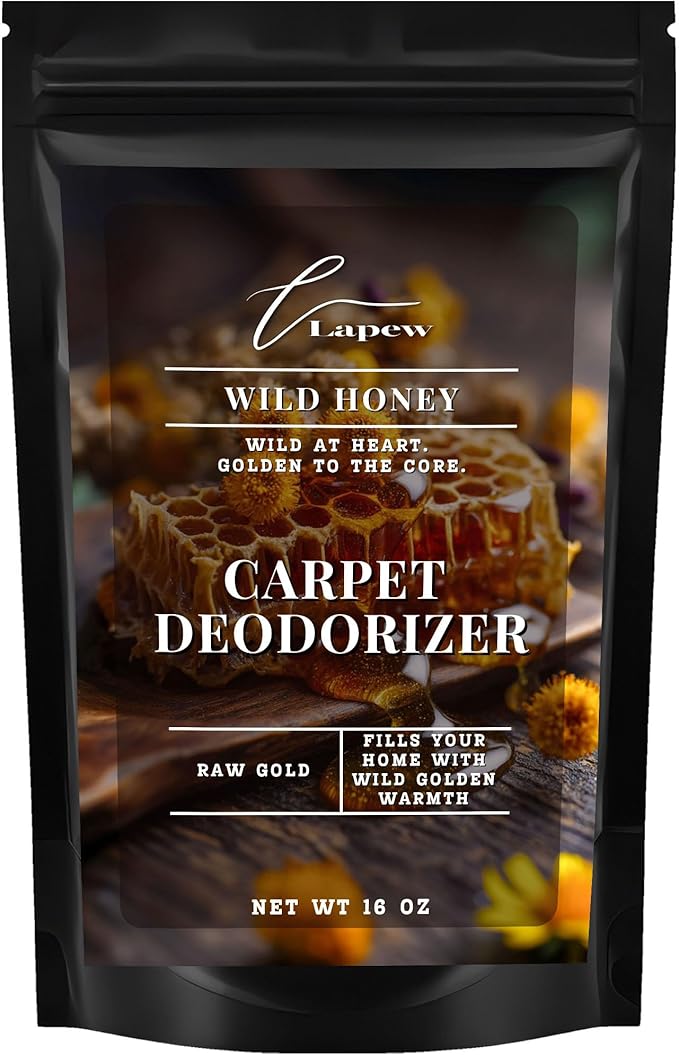 Lapew Wild Honey Carpet Deodorizer Powder - Pet Safe Freshener for Vacuuming | Scented Odor Eliminator for Home | 16 oz