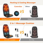 Back Massager with Heat for Pain Relief Deep Tissue, Portable Massage Chair Cushion and Seat Pad for Office, Gifts for Men & Women for Home Use