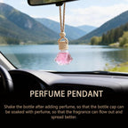 15 Sets Car Air Freshener Hanging Diffusers with Empty Glass Perfume Bottles Essential Oil Fragrance Pendants Instruction Cards Organza Storage Bags for Vehicle Home Closet (Diamond)