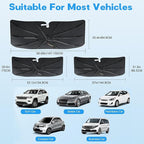 Windshield Sun Shade Umbrella, Portable Foldable, Spring Structure Wind Shield, Front Window Sunshade, Protect from Sun Rays Car Windshield, for Men (57'' x 31.5'')