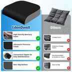 Seat Cushion for Office Chair, Memory Foam Chair Cushions, Car Seat Cushion for Long Sitting, Desk Chair Cushion for Pressure Relief, Non-Slip Bottom, Washable Cover, Large, Black