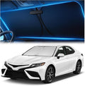 Windshield Sunshade for Toyota Camry 2018-2024 LE/XLE/SE/XSE/Hybrid - No-Light-Pass Technology, Mirror Cut-Out, Blocks 99% UV Rays, Fade-Resistant, Easy-Fold Camry Windshield Sun Shade