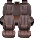 Coverado Seat Covers, Car Seat Covers Front Seats, Car Seat Cover, Waterproof Leather Seat Covers, Seat Cushion, Front Car Seat Covers Leather Car Seat Protector Universal Fit Most Cars Brown