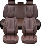 Coverado Seat Covers, Car Seat Covers Front Seats, Car Seat Cover, Waterproof Leather Seat Covers, Seat Cushion, Front Car Seat Covers Leather Car Seat Protector Universal Fit Most Cars Brown