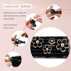 Flowers Air Vent Clips Car Air Freshener,4pcs Black Girly Daisy Flower Car Accessories for Women,Lavender Scent Decorations Refillable Clips On Air Freshener
