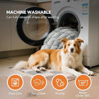 Soulbond Dog Bed for Car Back Seat Soft Plush Backseat Pet Bed Mat Non-Slip Travel Pet Mat, Fuzzy Plaid Dog Seat Cover, Fit for Backseat Extenders and Trucks SUVs (Light Gray, 54" x 24.8")
