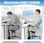 BlissTrends Donut Pillow Seat Cushion,Donut Chair Cushions for Postpartum Pregnancy & Hemorrhoids,Tailbone Pain Relief Cushion,Memory Foam Lifting Cushions for Office&Home Chairs (Khaki)