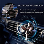 Car fragrance diffuser pilot air outlet cartoon rotating fan leaf perfume cute shape freshener with 2 fragrances (dog-black), Pack of 1 (MY-307)