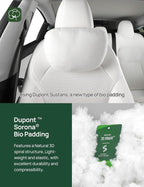TPARTS Headrest Neck Pillow for Tesla Model 3/Y/X/S, Soft Faux Suede Fabric Car Neck Support Pillow Cushion for Traveling (Filled with Dupont Sorona Fiber)-1pc White