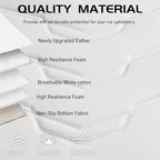 Car Seat Cover Luxury Nappa Leather Rear Seat Cover for Tesla Model Y Back Car Seat Bottom Protector, Heavy Duty Seat Cushion Without Backrest (White STG)