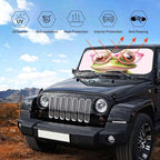 Funny Frog Car Sun Shade Windshield Sunshade Foldable Front Window Shield Cover for Truck SUV