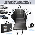 Back Seat Extender for Dogs-Large Space, Hard Bottom Dog Car Seat Cover for Back Seat Hold 420lb, Anti-scratch Backseat Extender for Dogs,Waterproof Dog Hammock for Car, SUV, Truck, All Black