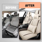 Car Seat Covers Compatible with Toyota Camry 2012-2026 Durable Waterproof Automotive Seat Covers Stretchable, Airbag Compatibility, Premium Nappa Leather(Beige Brown, 2 Pcs Front with Pillow)